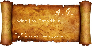 Andrejka István névjegykártya