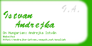 istvan andrejka business card